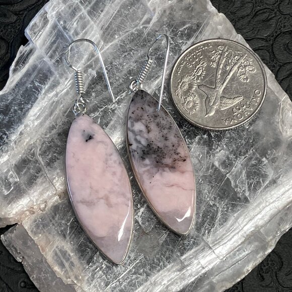 Pink Opal Earrings Stone Crystal Jewelry - Picture 4 of 4